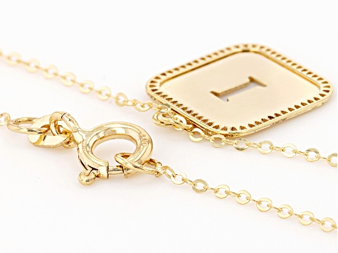 10k Yellow Gold Cut-Out Initial I 18 Inch Necklace