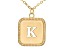 10k Yellow Gold Cut-Out Initial K 18 Inch Necklace