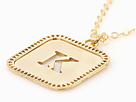 10k Yellow Gold Cut-Out Initial K 18 Inch Necklace