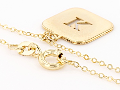 10k Yellow Gold Cut-Out Initial K 18 Inch Necklace
