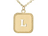 10k Yellow Gold Cut-Out Initial L 18 Inch Necklace