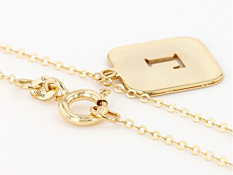 10k Yellow Gold Cut-Out Initial L 18 Inch Necklace