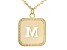 10k Yellow Gold Cut-Out Initial M 18 Inch Necklace