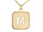 10k Yellow Gold Cut-Out Initial M 18 Inch Necklace