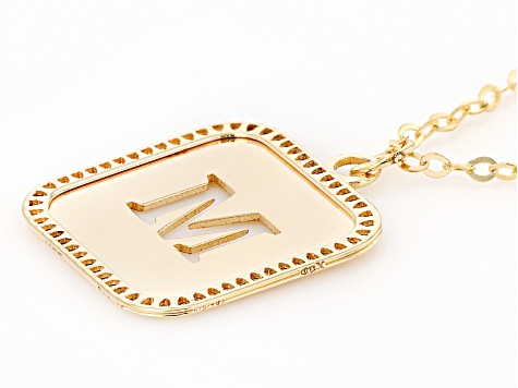 10k Yellow Gold Cut-Out Initial M 18 Inch Necklace