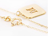 10k Yellow Gold Cut-Out Initial M 18 Inch Necklace