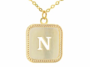 10k Yellow Gold Cut-Out Initial N 18 Inch Necklace