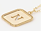 10k Yellow Gold Cut-Out Initial N 18 Inch Necklace