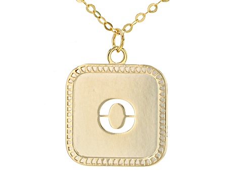 10k Yellow Gold Cut-Out Initial O 18 Inch Necklace