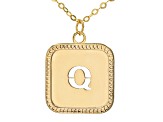 10k Yellow Gold Cut-Out Initial Q 18 Inch Necklace