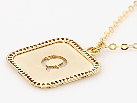 10k Yellow Gold Cut-Out Initial Q 18 Inch Necklace
