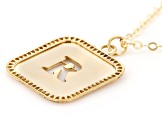 10k Yellow Gold Cut-Out Initial R 18 Inch Necklace