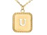 10k Yellow Gold Cut-Out Initial U 18 Inch Necklace