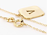 10k Yellow Gold Cut-Out Initial V 18 Inch Necklace