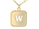 10k Yellow Gold Cut-Out Initial W 18 Inch Necklace