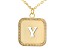 10k Yellow Gold Cut-Out Initial Y 18 Inch Necklace