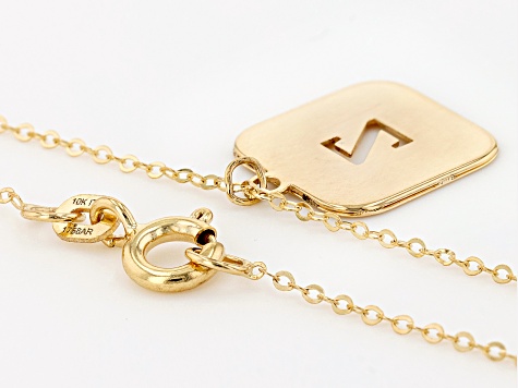 10k Yellow Gold Cut-Out Initial Z 18 Inch Necklace