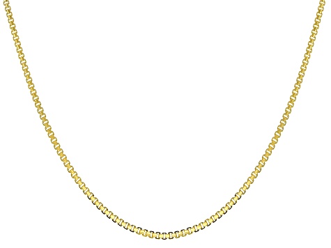 10k Yellow Gold Sliding Adjustable 0.8mm Box Chain 24 Inch Necklace