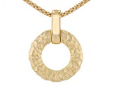 14k Yellow Gold Hammered Circle 18 Inch Necklace