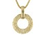 14k Yellow Gold Hammered Circle 18 Inch Necklace