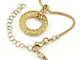 14k Yellow Gold Hammered Circle 18 Inch Necklace