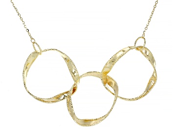 Picture of 14k Yellow Gold Twisted Circle Adjustable 20 Inch Necklace