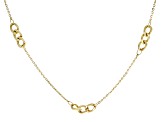 14k Yellow Gold Cable Chain 20 Inch Necklace With Oval Link Stations