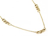 14k Yellow Gold Cable Chain 20 Inch Necklace With Oval Link Stations