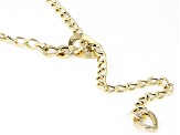 14k Yellow Gold Graduated Oval Link Lariat 17 Inch Necklace