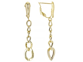 14k Yellow Gold Graduated Oval Link Dangle Earrings