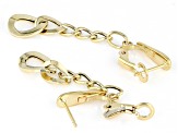 14k Yellow Gold Graduated Oval Link Dangle Earrings