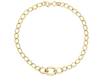 Picture of 14k Yellow Gold Oval Link Graduated Center Bracelet