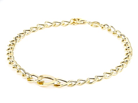 14k Yellow Gold Oval Link Graduated Center Bracelet