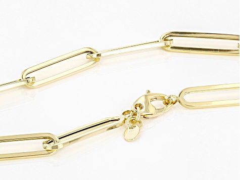 14K Gold Paper Clip Key and Lock Charm Necklace Yellow Gold / 20 inch