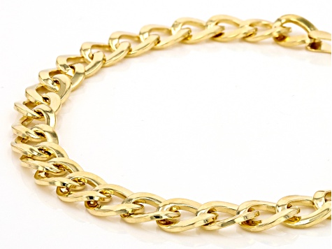 Splendido Oro™ Divino 14k Yellow Gold With a Sterling Silver Core 7.3mm Curb Link Bracelet