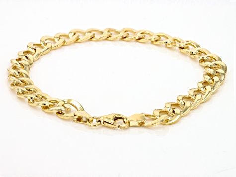 Splendido Oro™ Divino 14k Yellow Gold With a Sterling Silver Core 7.3mm Curb Link Bracelet