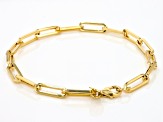 Oro Divino 14k Yellow Gold With a Sterling Silver Core 4.8mm Paperclip Link Bracelet