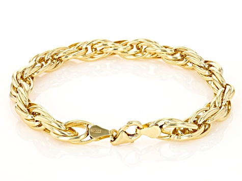 Splendido Oro™ Divino 14k Yellow Gold With a Sterling Silver Core 7mm Loose Rope Link Bracelet