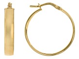 Splendido Oro™ Divino 14k Yellow Gold With a Sterling Silver Core 15/16" Polished Flat Hoop Earrings