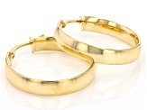 Splendido Oro™ Divino 14k Yellow Gold With a Sterling Silver Core 15/16" Polished Flat Hoop Earrings