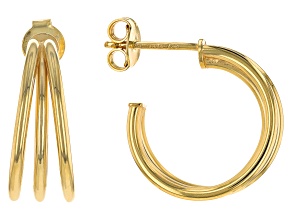 Splendido Oro™ Divino 14k Yellow Gold With a Sterling Silver Core 11/16" Multi-Row Earrings
