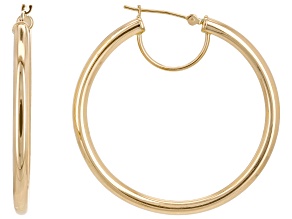 10k Yellow Gold 1 9/16" Hoop Earrings