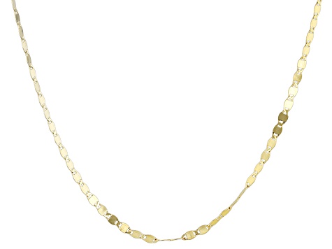 10K Yellow Gold Flat Mirror Valentino Chain