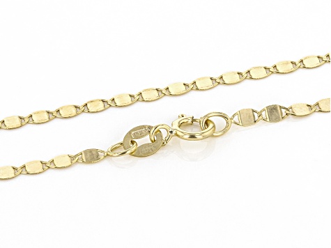 10K Yellow Gold Flat Mirror Valentino Chain