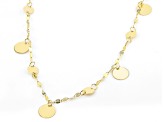 10k Yellow Gold Mirror Link Disc Station 20 Inch Necklace