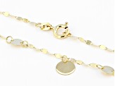 10k Yellow Gold Mirror Link Disc Station 20 Inch Necklace