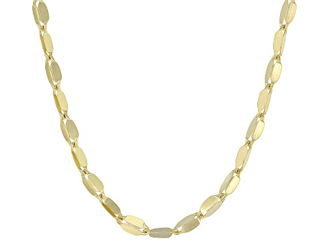 10k Yellow Gold 2mm Concave Oval Mirror Chain 18 Inch Necklace