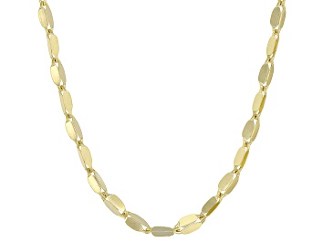 Picture of 10k Yellow Gold 2mm Concave Oval Mirror Chain 20 Inch Necklace