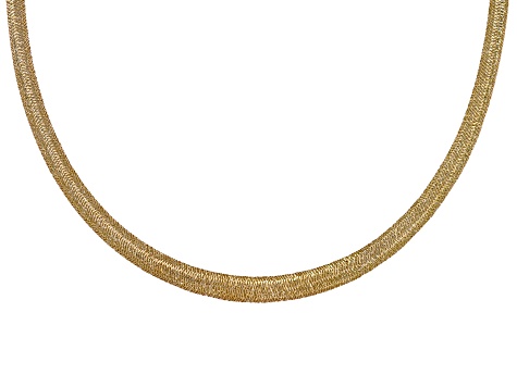 10k Yellow Gold 8mm Graduated Omega 18 Inch Necklace