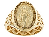 10k Yellow Gold Holy Mary Design Signet Ring